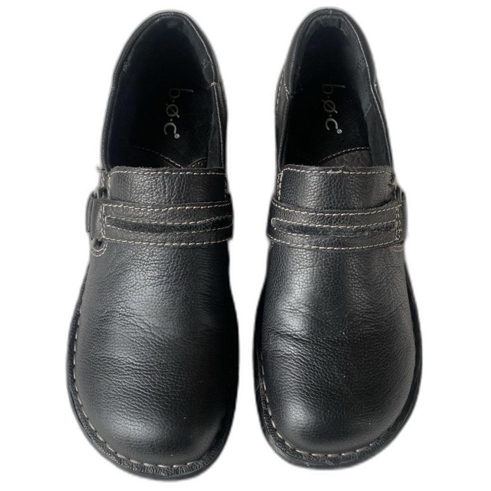 Y2K BOC Born Concept Burnett Harness Loafer Slip On Black Genuine Leather Size 7
